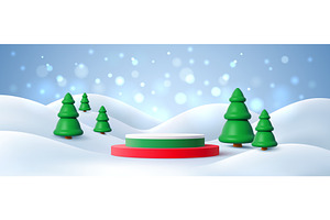 3D Christmas podium pedestal display