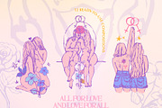 Sapphic Serenity WLW Illustrations, a Person Illustration by Anna Babich (Thumbnail 5 of 10)