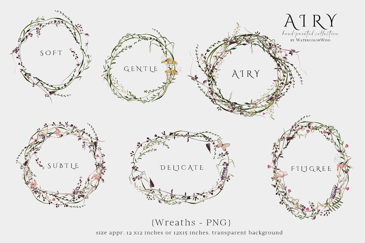 Delicate airy wildflowers clipart, an Illustration by Ksenia Shmakova (Photo 8 of 12)
