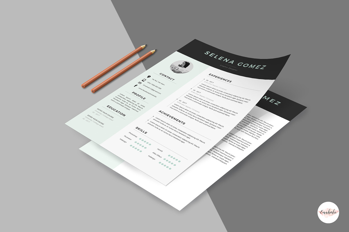 Elegant 1 page Resume Template, a Resume Template by Emaholic Template (Photo 3 of 5)