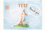 Little Bunny Watercolor Wallpaper, an Animal Illustration by Annyillustration (Thumbnail 5 of 5)