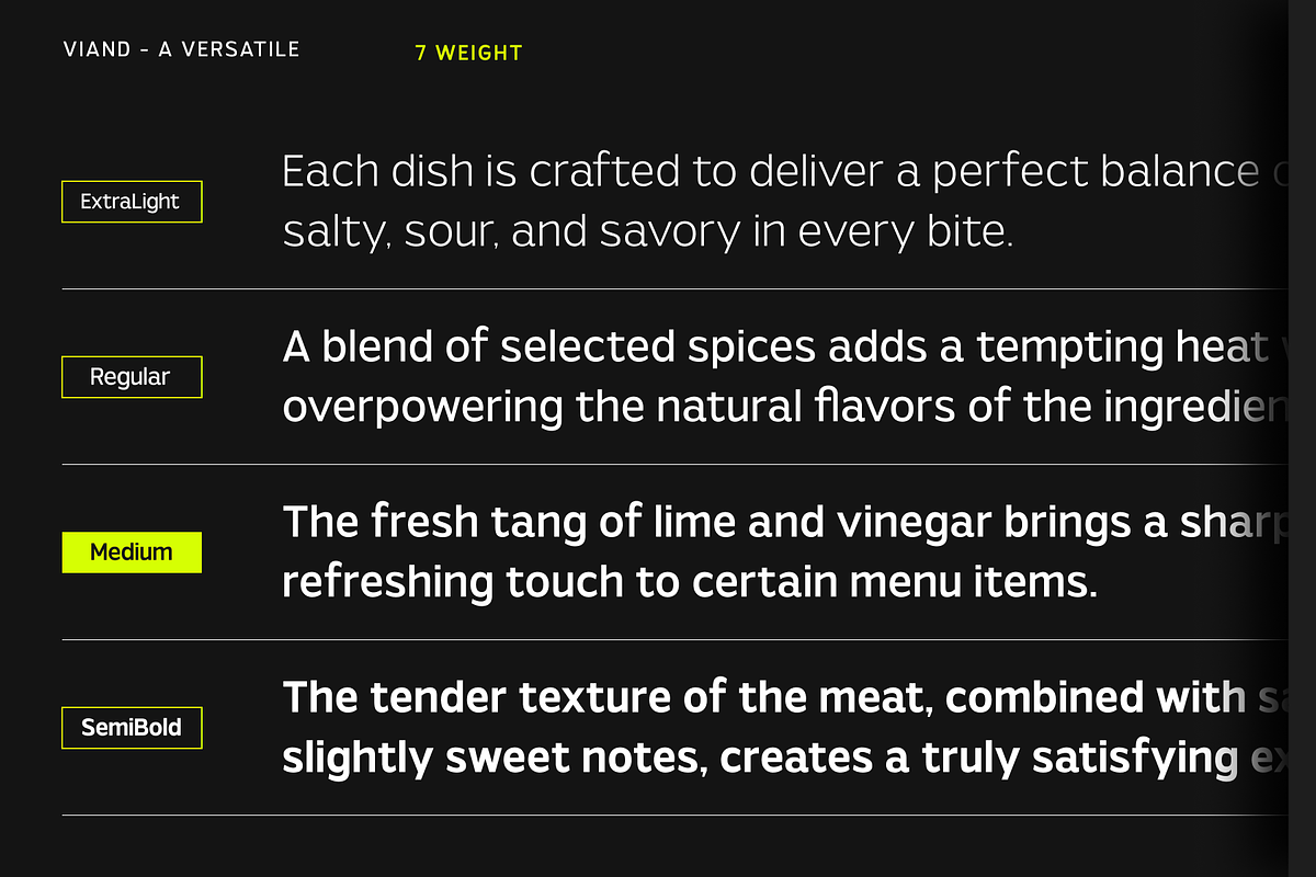 Viand — A Versatile Sans with Flavor, a Sans Serif Font by Fridaytype (Photo 6 of 15)