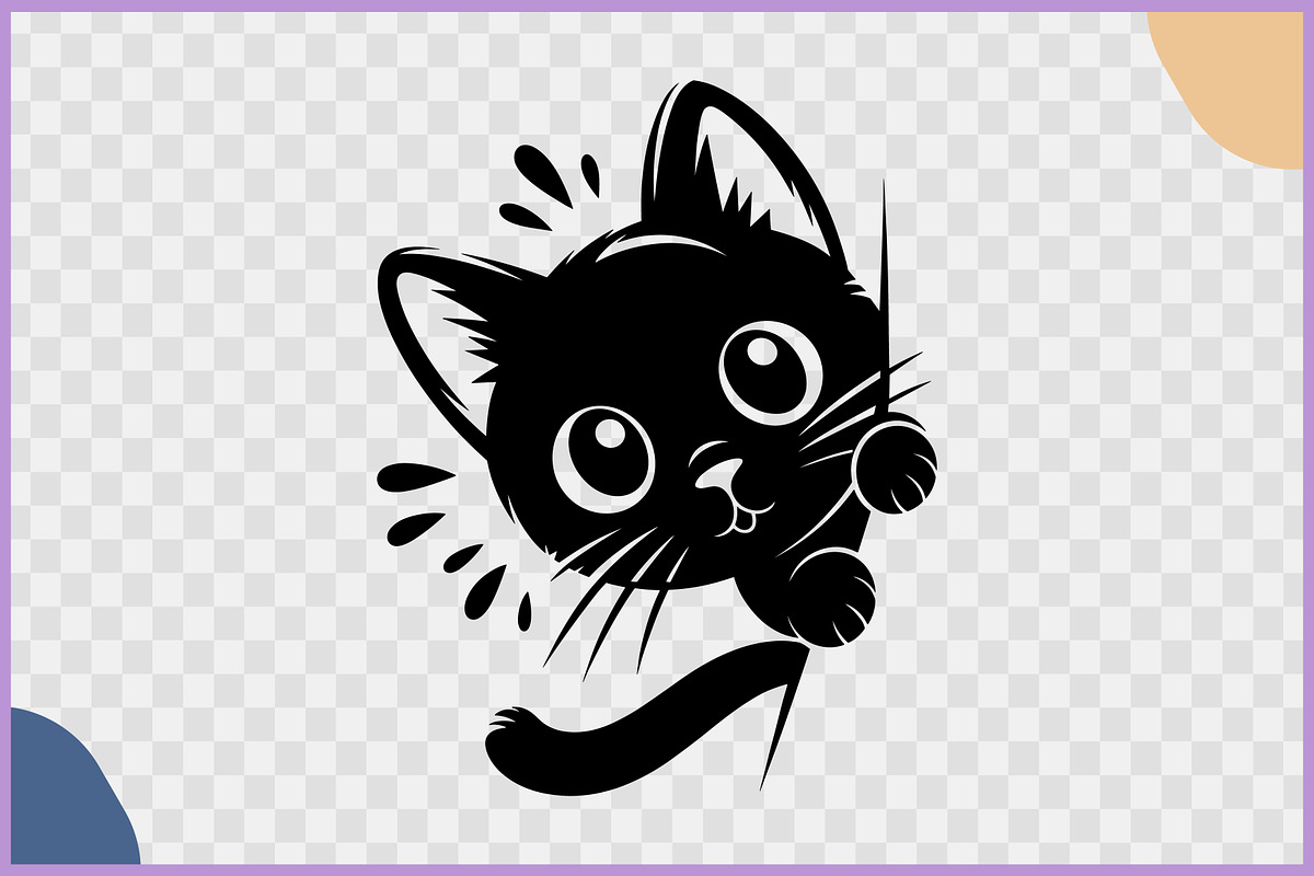 Black Cat Peeking Silhouette Clipart, an Animal Illustration by Gfx Expert Team (Photo 2 of 3)