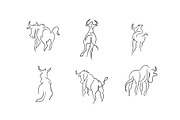 Wild Bull Line Art SVG Bundle, an Animal Illustration by MilanaTT (Thumbnail 1 of 6)