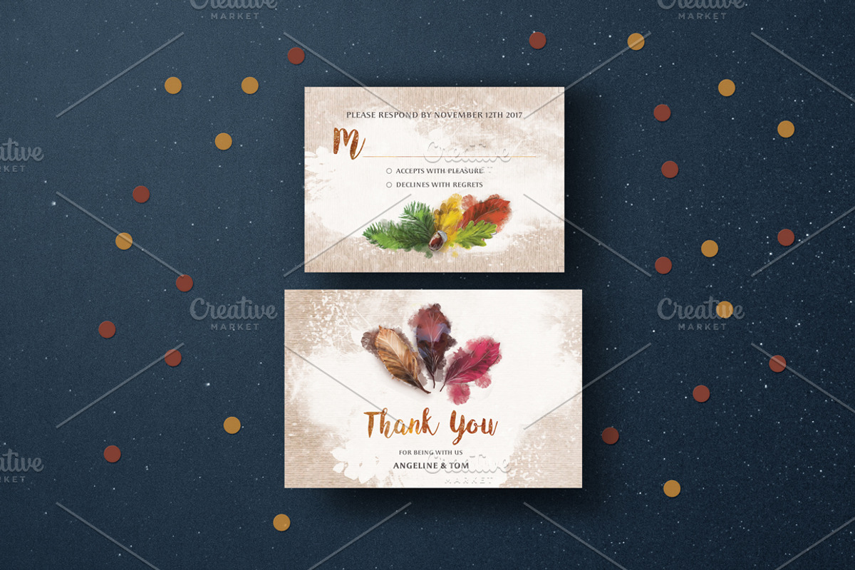 Warm Autumn Wedding Invitation Suite, an Invitation Template by land art (Photo 4 of 6)