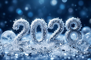 3D Icy 2028 Text Effect