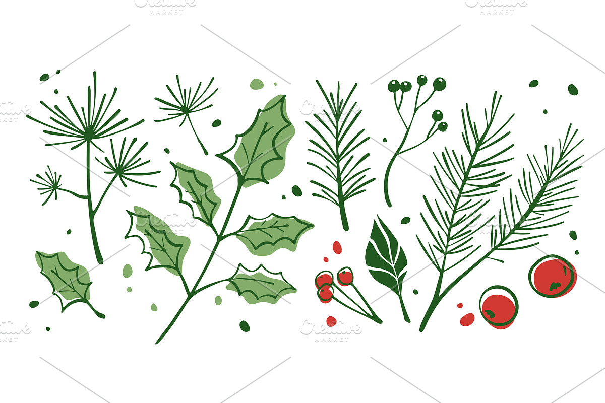 Winter botanical elements, an Object Illustration by art PVP - market