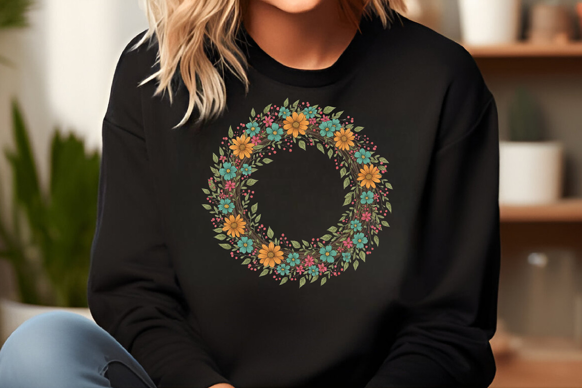Floral Wreath PNG, an Illustration by Craft Nest (Photo 4 of 6)