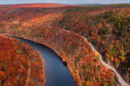 Aerial view of Hawks nest at autumn