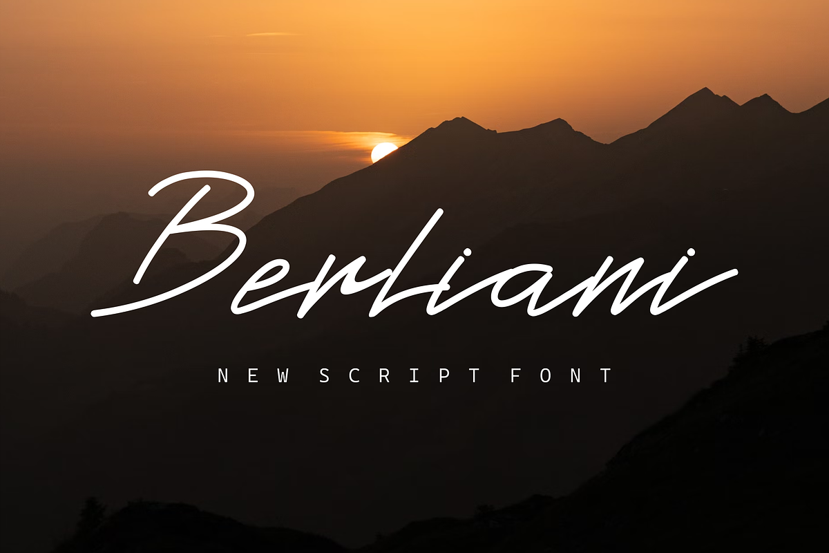 Berliani New Script Font, a Script Font by VectorCraft (Photo 1 of 5)