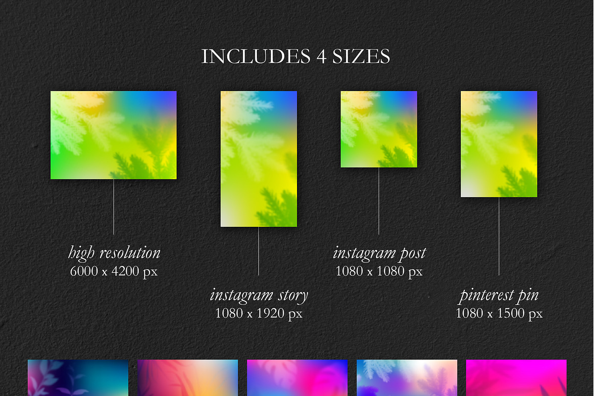 Gradients & Leaves Backgrounds Set, a Texture Illustration by Briddy (Photo 9 of 9)