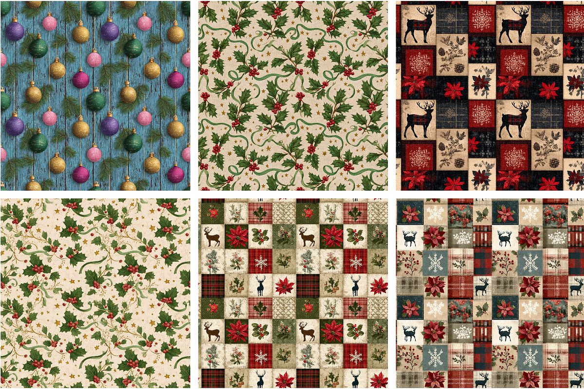 Vintage Christmas Paper Sublimation, an Illustration by Designking (Photo 2 of 4)