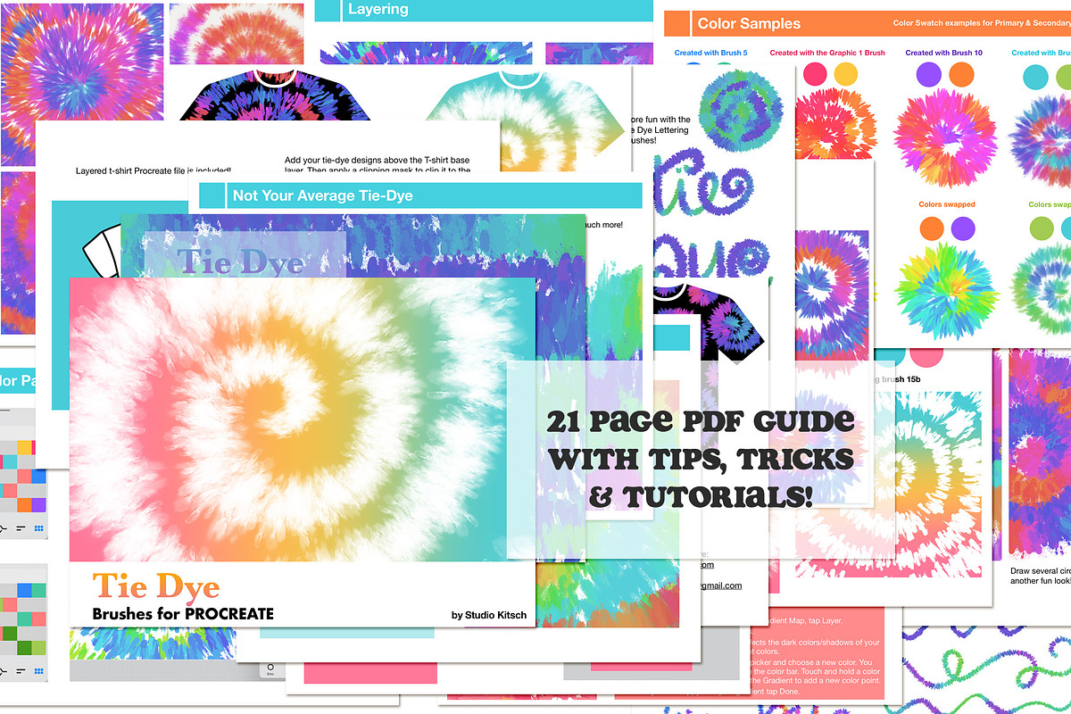 Tie-Dye Brushes for Procreate, a Brush Add-On by Studio Kitsch (Photo 8 of 8)