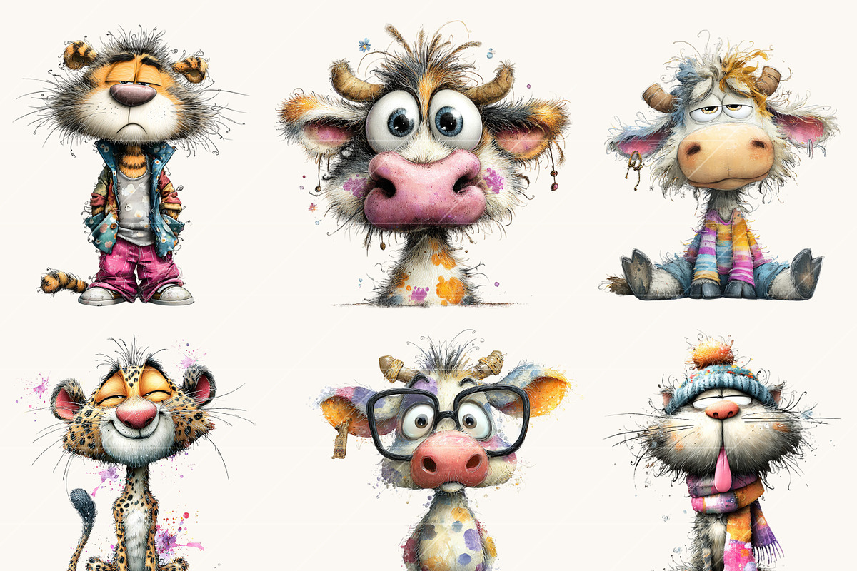 Quirky Funny Animals Clipart, an Animal Illustration by Design Scotch (Photo 4 of 8)