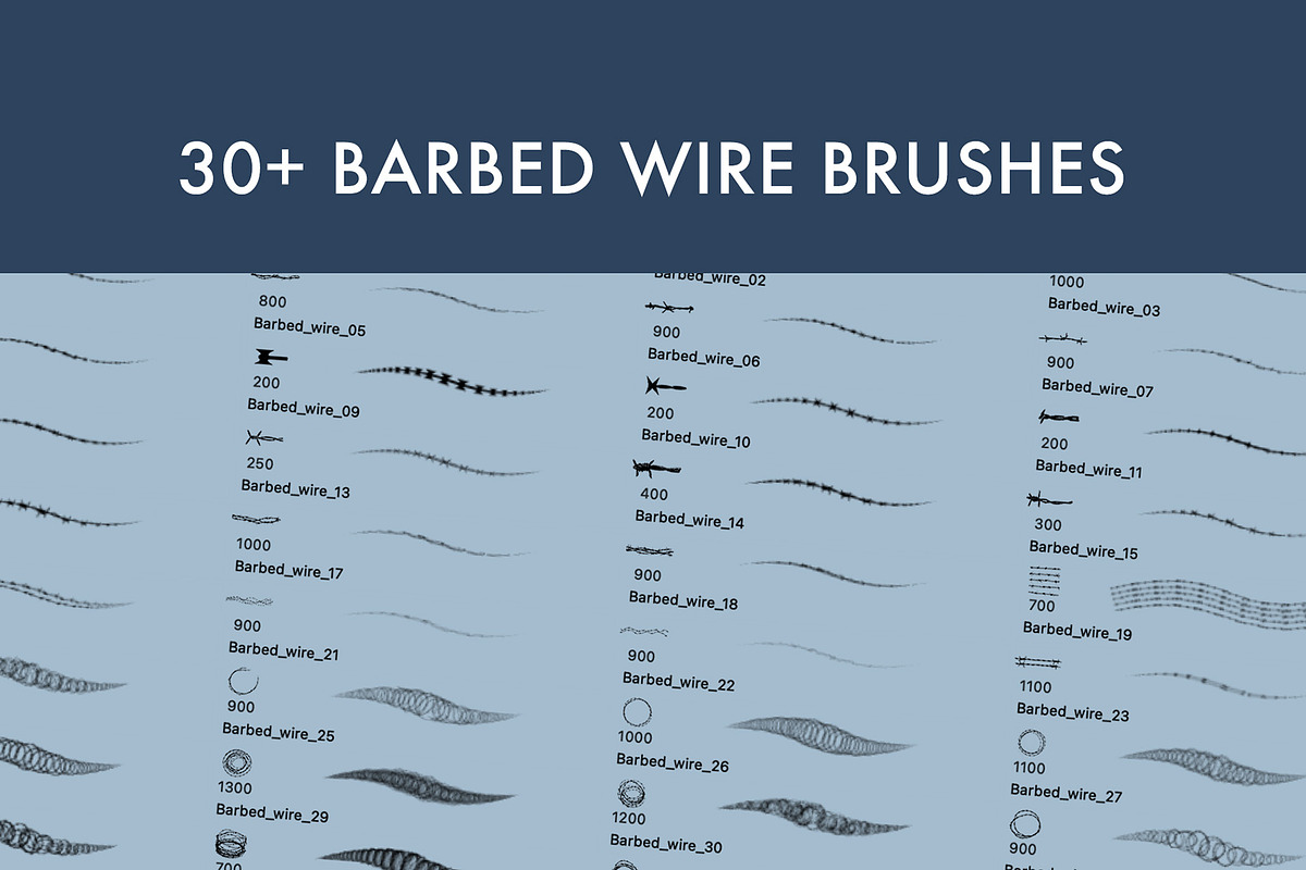 Barbed Wire Brush Set, a Brush Add-On by Zsolt Kosa Art (Photo 5 of 6)