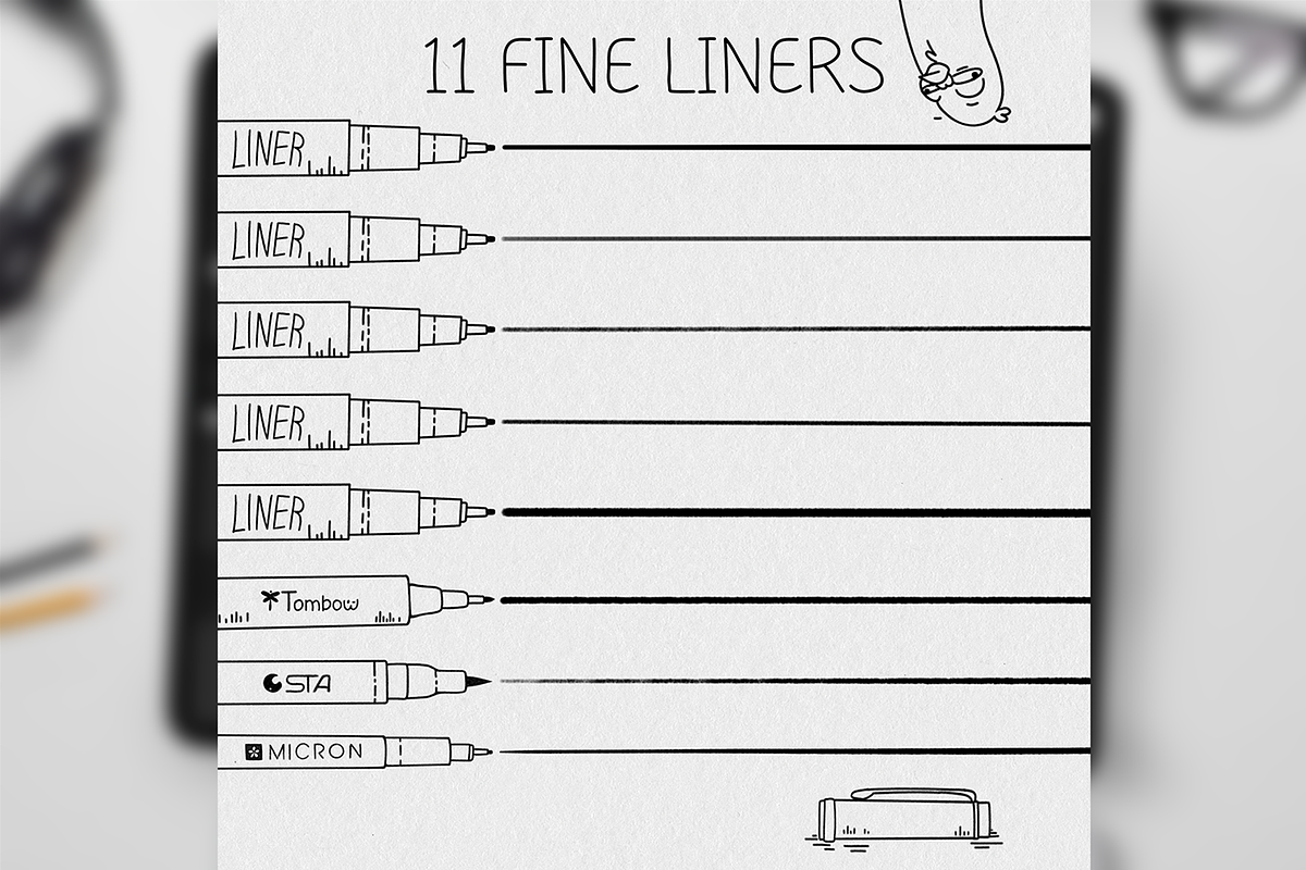 Fine Liner Brushes for Procreate, a Brush Add-On by Disyukov (Photo 2 of 7)