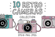 10 Retro photo cameras, an Illustration by Nastya Tkachova (Thumbnail 1 of 3)