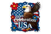 250th Anniversary Celebration Eagle, a Decorative Illustration by Sharon Schwalbe (Thumbnail 4 of 4)