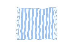 Rolled out striped plaid with tassel, an Object Illustration by Toltemara