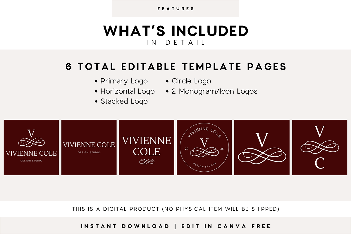 Elegant Monogram Logo Kit | Canva, a Branding & Logo Template by BrandhavenStudio (Photo 5 of 9)