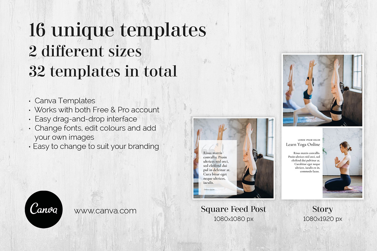 16 Instagram Templates for Canva, a Social Media Template by Paperweight Memories (Photo 2 of 7)