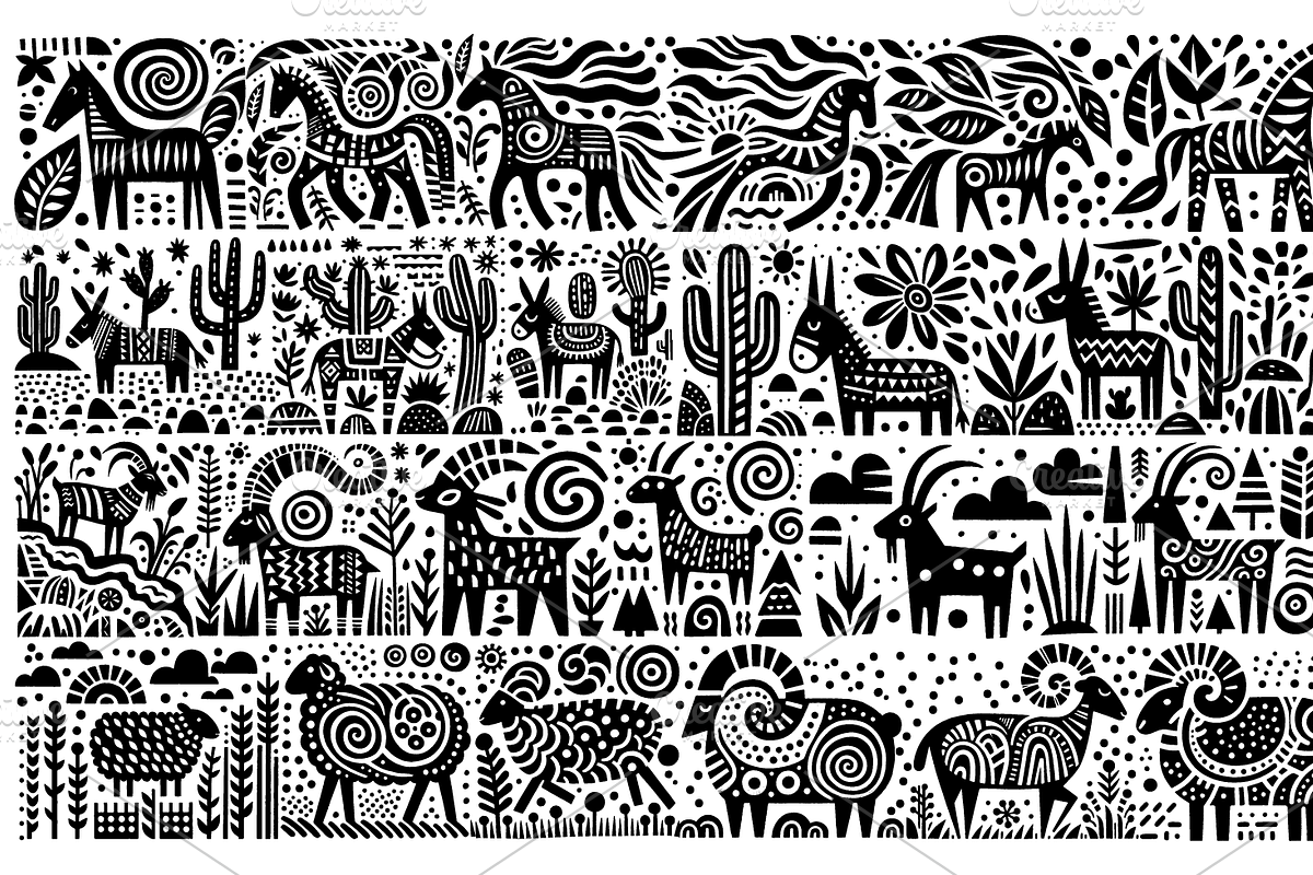 Vintage Animals and Pets Folk Art, a Decorative Illustration by devastd (Photo 18 of 29)