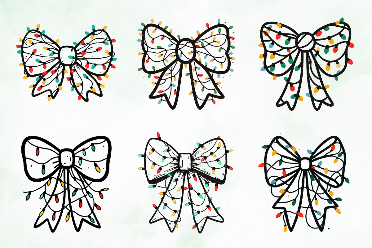 Christmas Light Coquette Bow PNG, an Illustration by Creative Art (Photo 9 of 9)