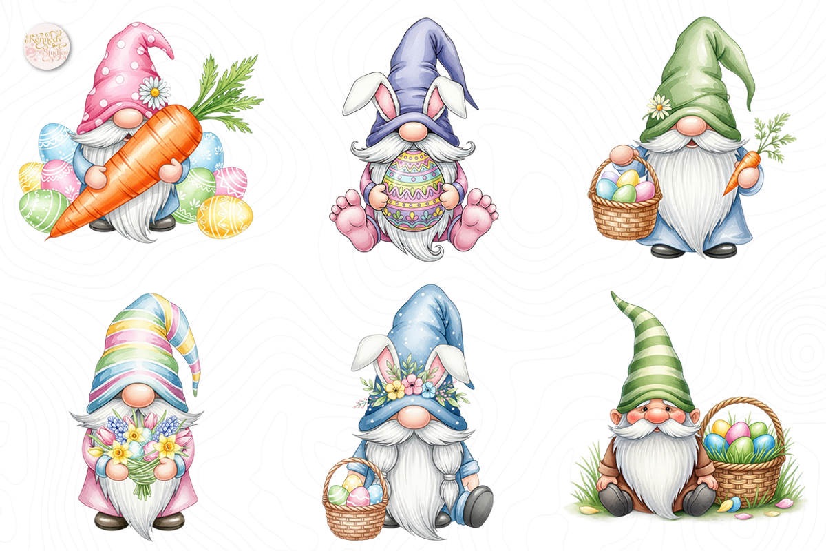 Easter Gnome Clipart PNG Cute., an Object Illustration by KennedyStudio (Photo 2 of 4)