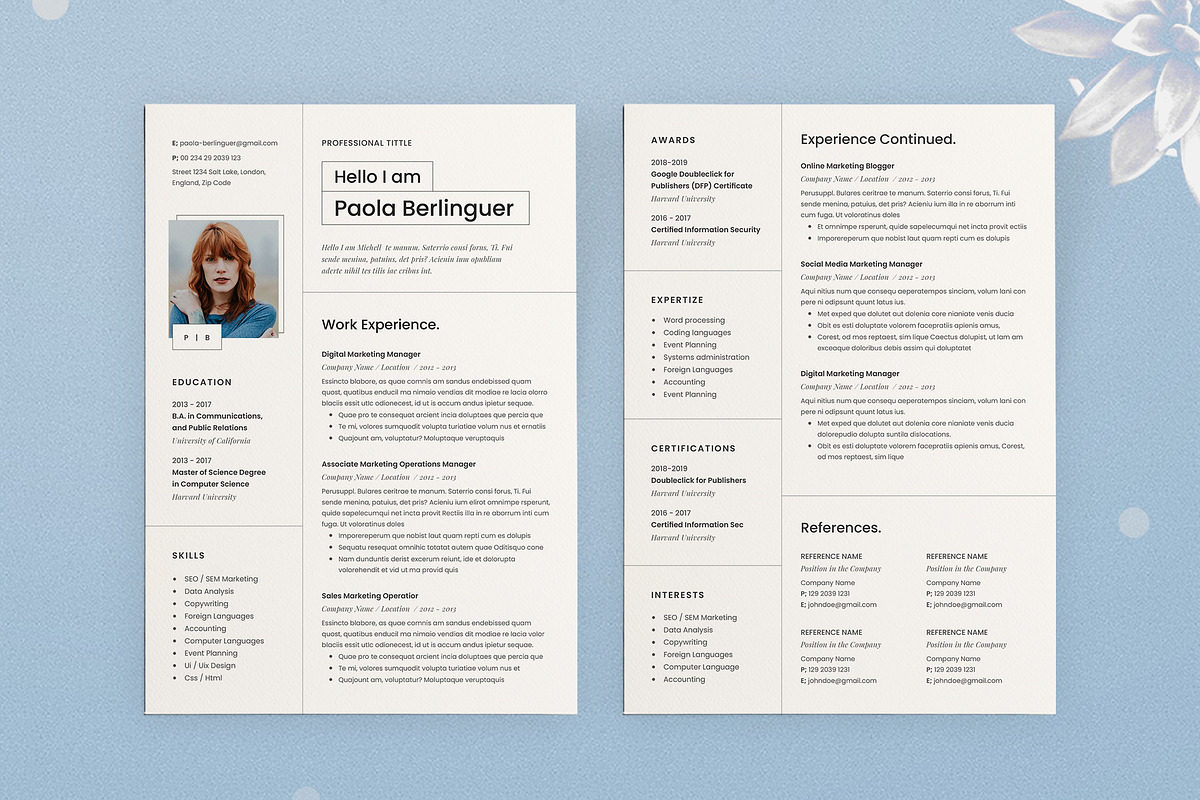 Resume Cv Template, a Resume Template by Estartshop (Photo 5 of 5)