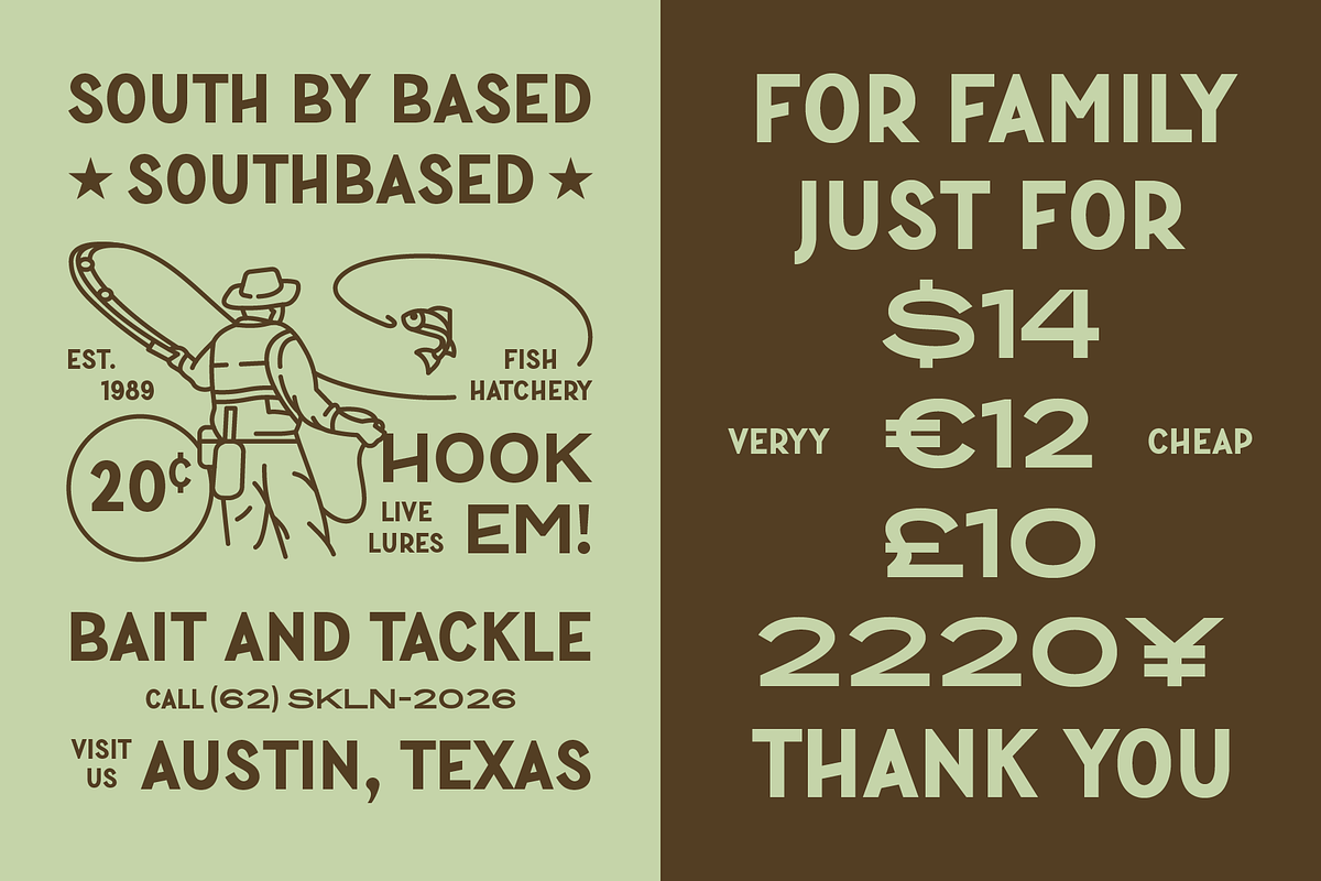 SFC Southbased, a Sans Serif Font by Skilline Supply Co. (Photo 3 of 5)