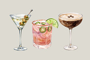 Watercolor Drinks/Cocktails Clipart, an Object Graphic by My Creative Corner (Thumbnail 3 of 3)