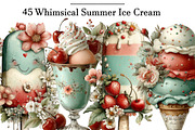 Whimsical Summer Ice Cream Clipart, an Illustration by DreamArtGraphic (Thumbnail 1 of 5)