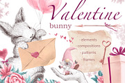 Valentine bunny kit, an Animal Illustration by Funnystore (Thumbnail 1 of 14)