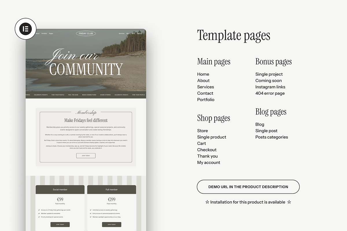 Friday Club Wordpress Template, a WordPress Template by The Cherie Studio (Photo 5 of 7)