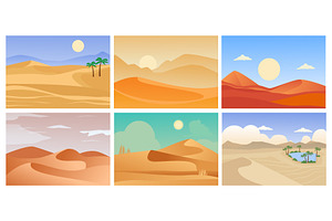 Desert Landscape. Cartoon Tropical