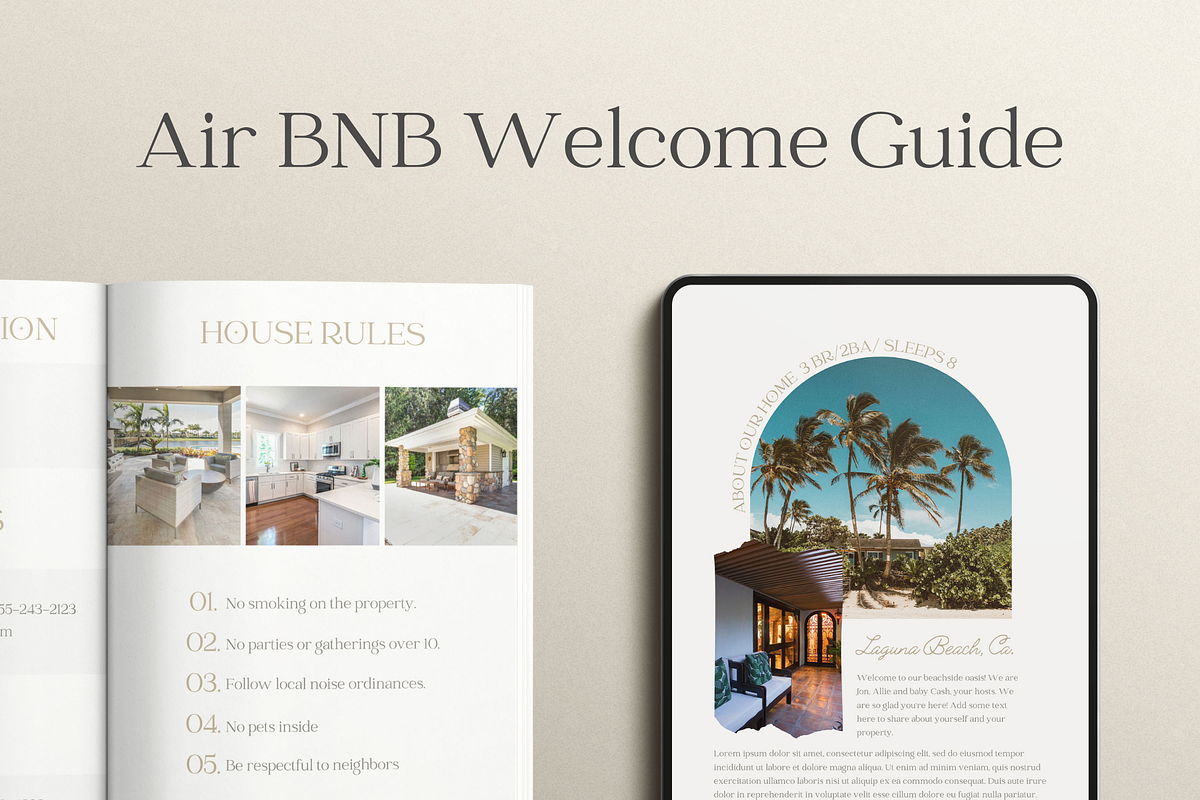 Air BNB Welcome Book for Canva, a Templates & Theme by Sweet Little Muse (Photo 1 of 9)