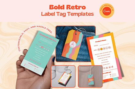 Bold Retro Label Tag Templates, a Card Template by HellYeahDesigns