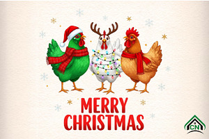 Merry Chickmas PNG, an Illustration by Craft Nest