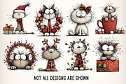 Whimsical Christmas Cat Clipart PNG, an Illustration by Dream Creation (Thumbnail 3 of 8)