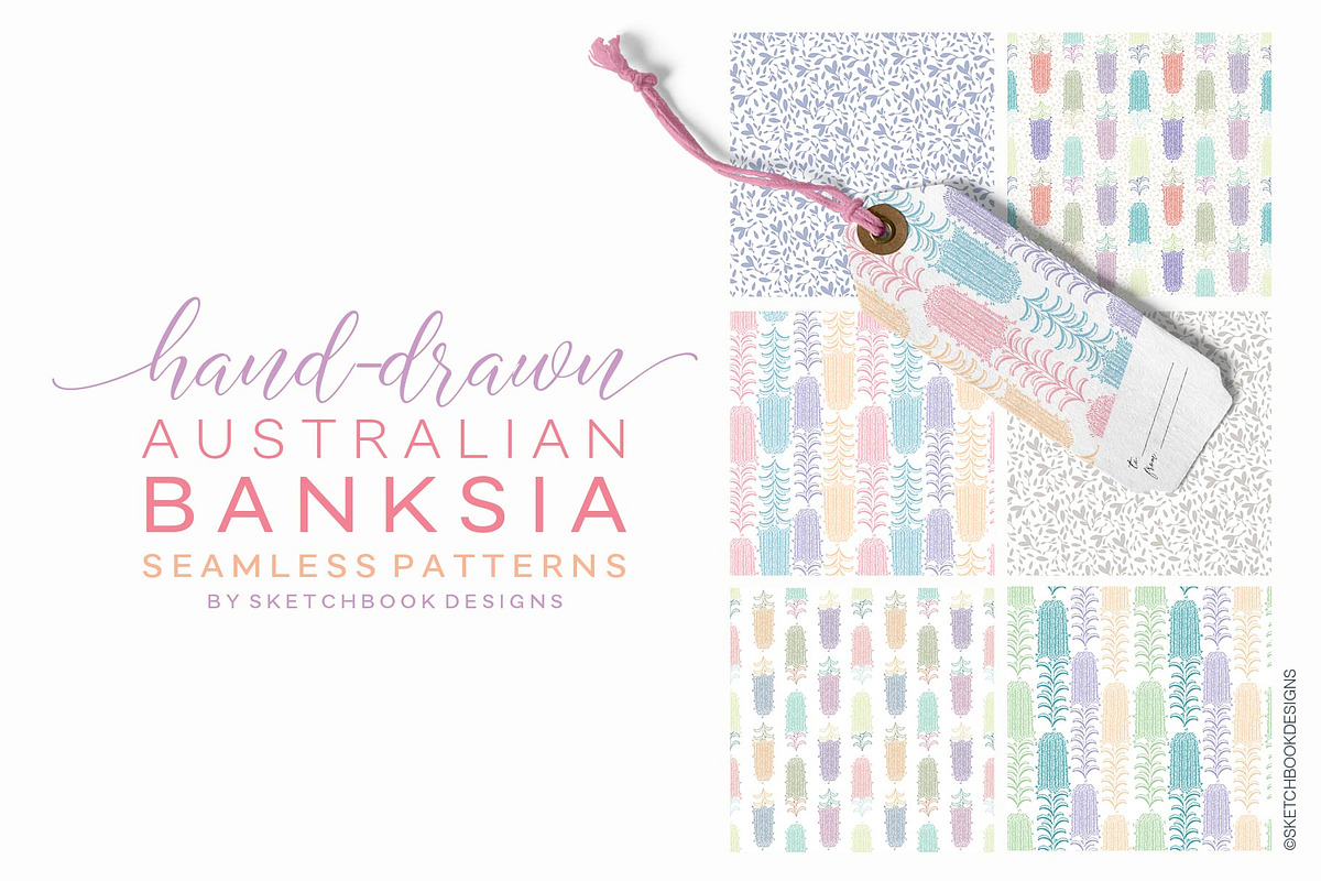 Australian Banksia Seamless Patterns, a Pattern Graphic by Sketchbook Designs (Photo 3 of 7)