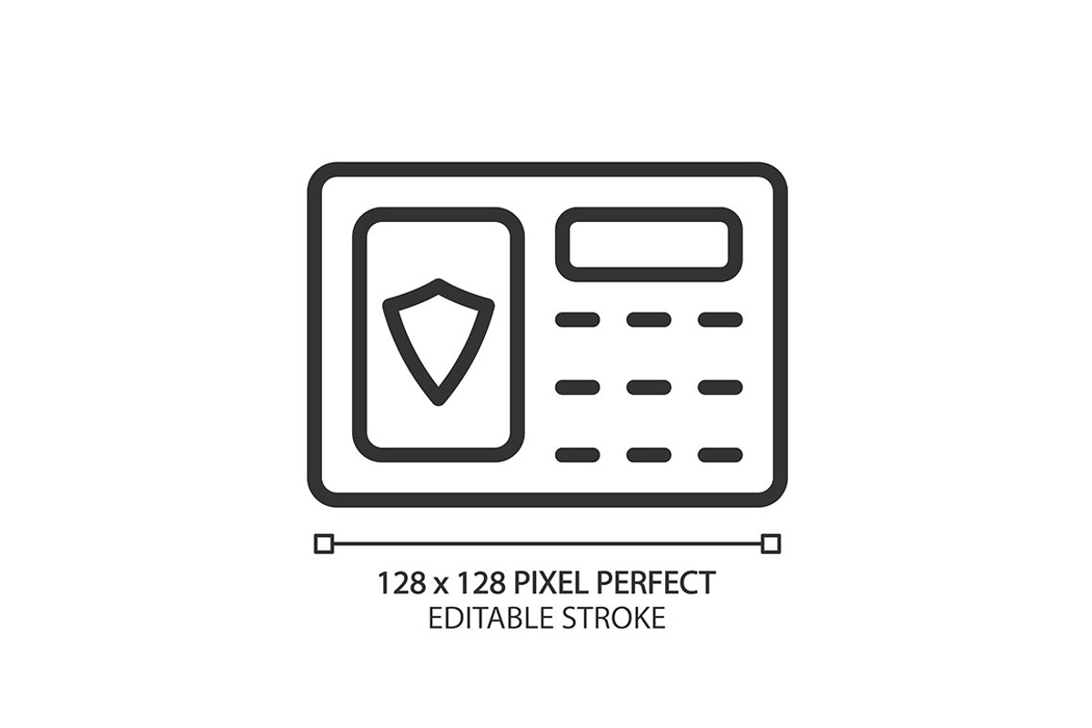 Security alarm pixel perfect linear, an Icon by IMG Visuals