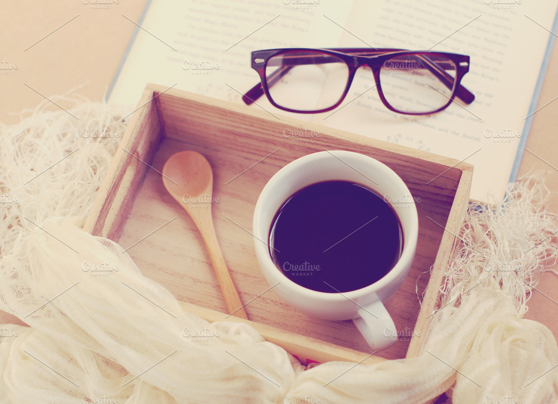 Eyeglasses And Book With Coffee Containing Book Education And Coffee