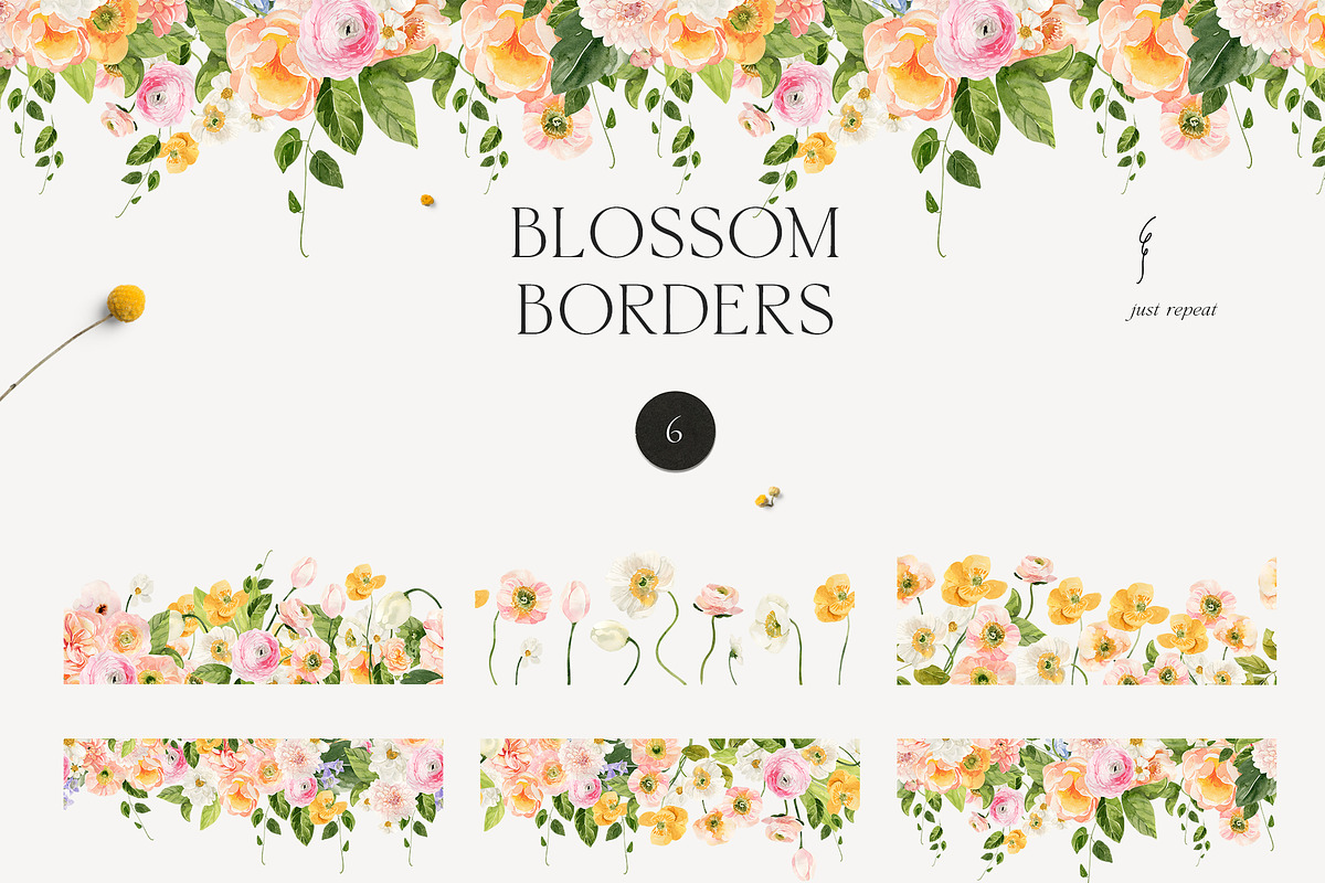 BLOSSOM Spring Watercolor Flowers, a Decorative Illustration by Lana Elanor (Photo 4 of 12)