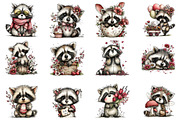 Whimsical Spring Raccoon Clipart, an Illustration by Dream Creation (Thumbnail 2 of 6)