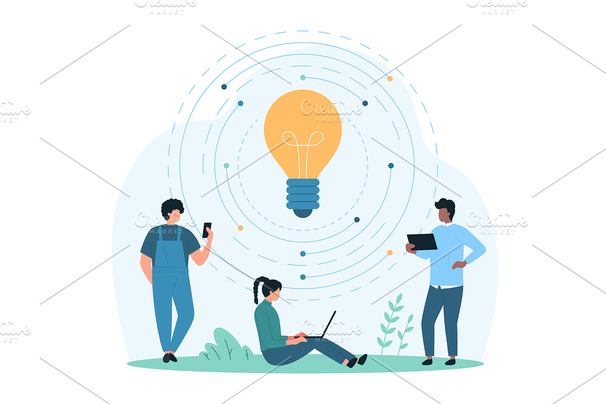 Business strategy digital ideas, a Technology Illustration by Flashvector