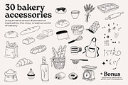 Bakery Illustrations vector set, a Food Illustration by dicreate (Thumbnail 4 of 13)