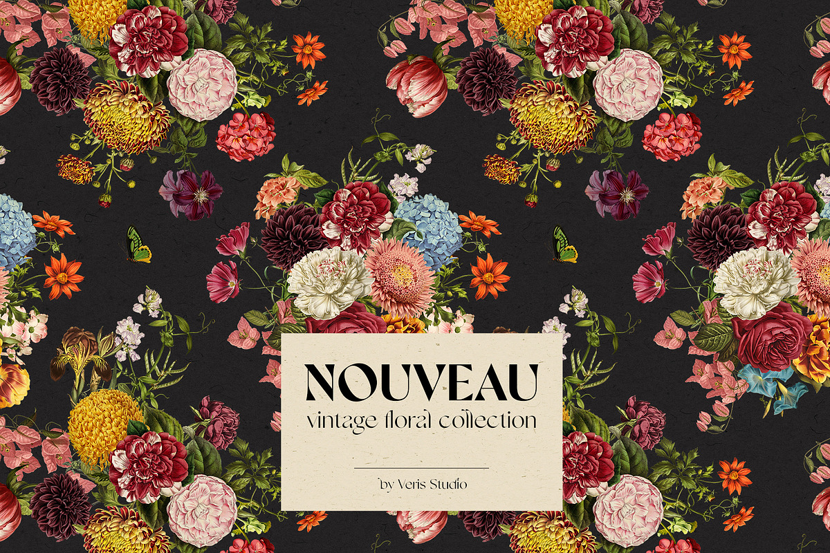 Vintage Floral Alphabet Flower Set, a Decorative Illustration by Veris Studio (Photo 8 of 15)