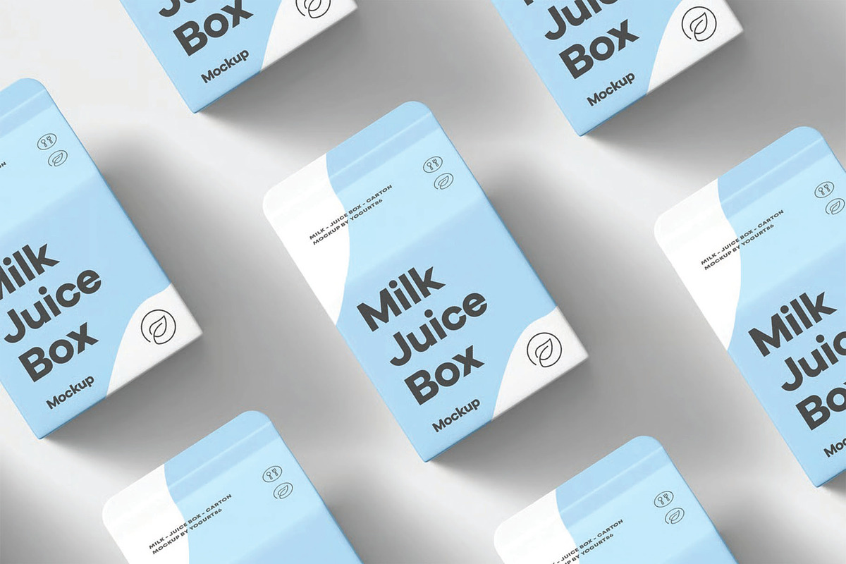Milk Juice Box Mockup, a Packaging Mockup by DesignRushMarket (Photo 12 of 14)