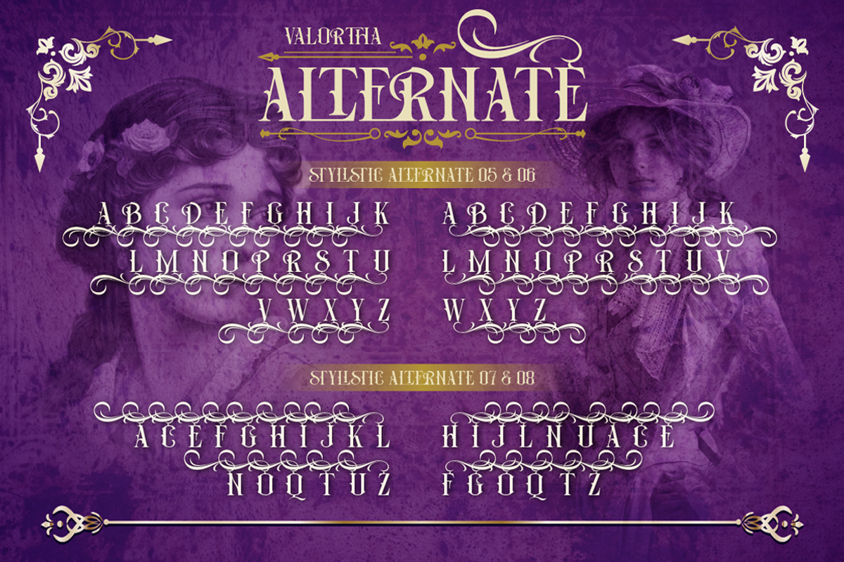 Valortha - Classic Victorian, a Serif Font by Burntilldead (Photo 9 of 11)