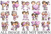 Quirky Valentine Couple Clipart, an Illustration by Canvas Craft (Thumbnail 3 of 6)